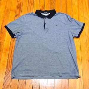 CALVIN KLEIN ▪︎ Men's " The Liquid Touch Polo" Striped, 2 Button, Size XL
